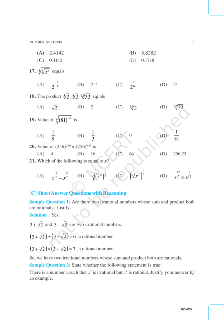 NCERT Exemplar Class 9 Maths Chapter 1 Image 5