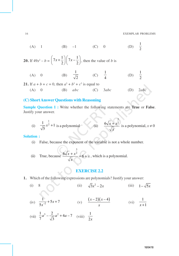 NCERT Exemplar Class 9 Maths Chapter 2 Image 4