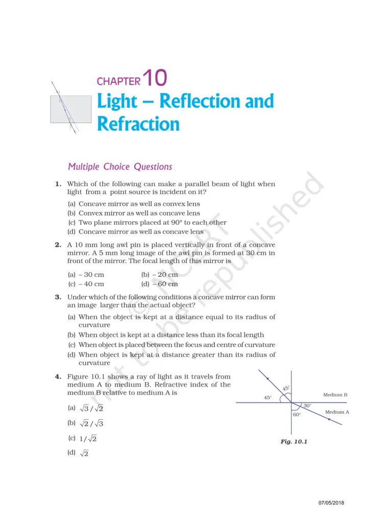NCERT Exemplar Class 10 Science Chapter 10 Image 1