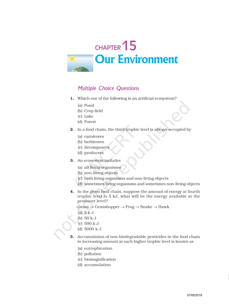 NCERT Exemplar Class 10 Science Chapter 15 Image 1
