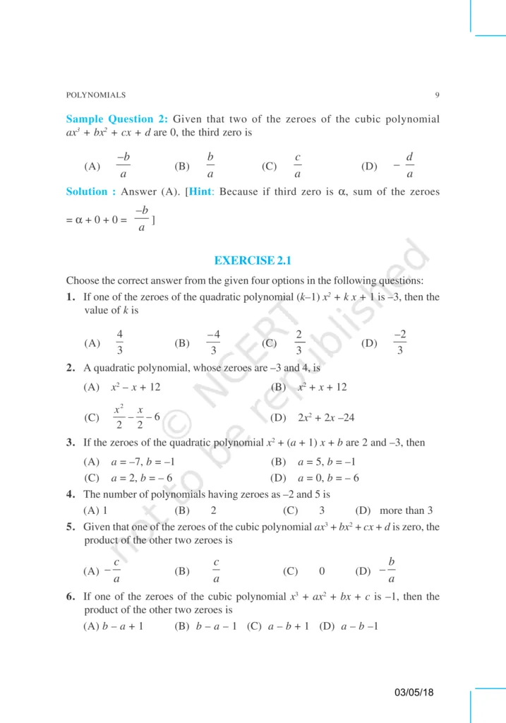 NCERT Exemplar Class 10 Maths Chapter 2 Image 2