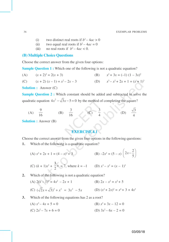 NCERT Exemplar Class 10 Maths Chapter 4 Image 2