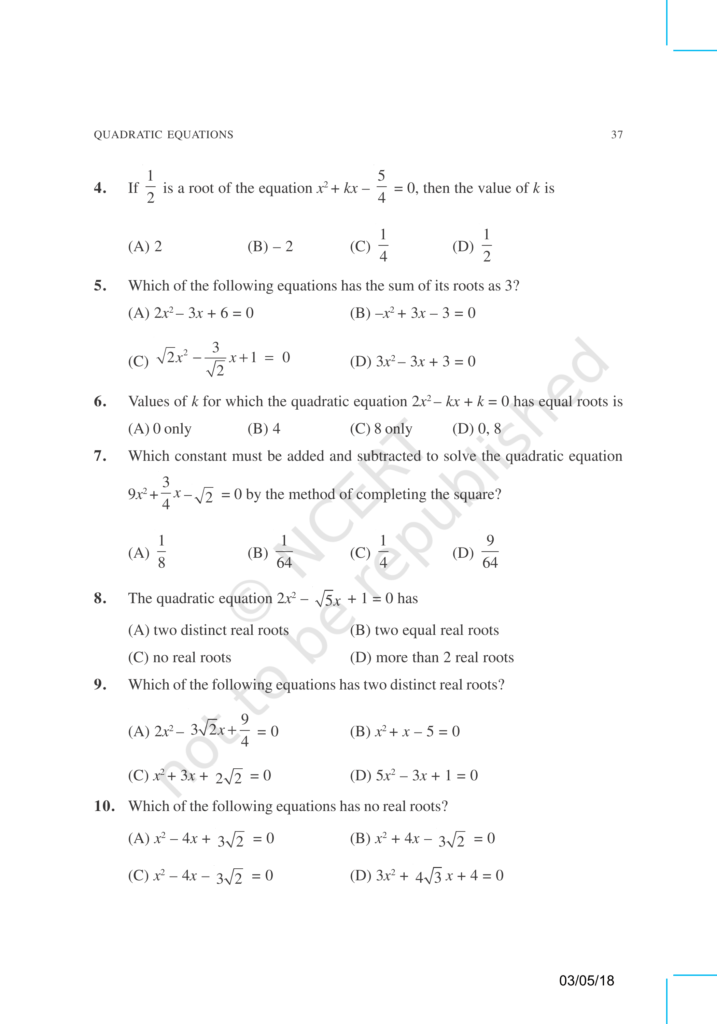 NCERT Exemplar Class 10 Maths Chapter 4 Image 3