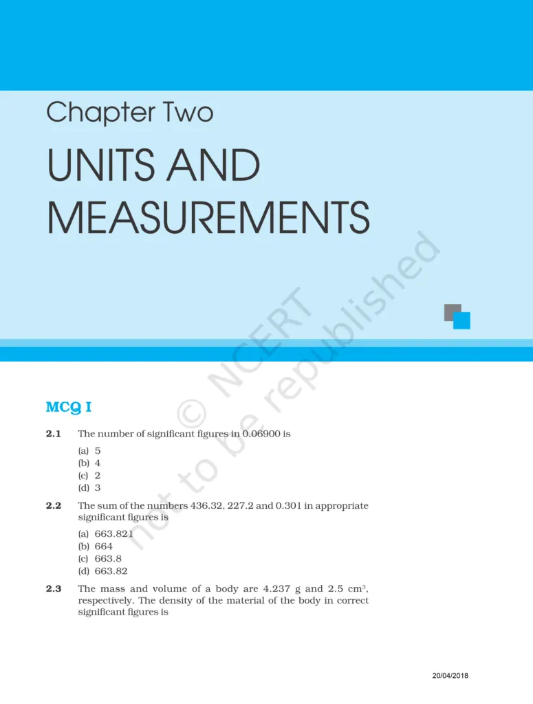 NCERT Exemplar Class 11 Physics Chapter 2 Image 1