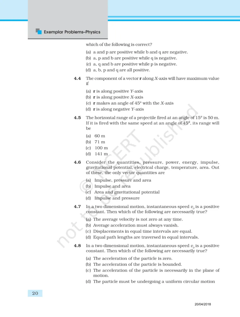 NCERT Exemplar Class 11 Physics Chapter 4 Image 2