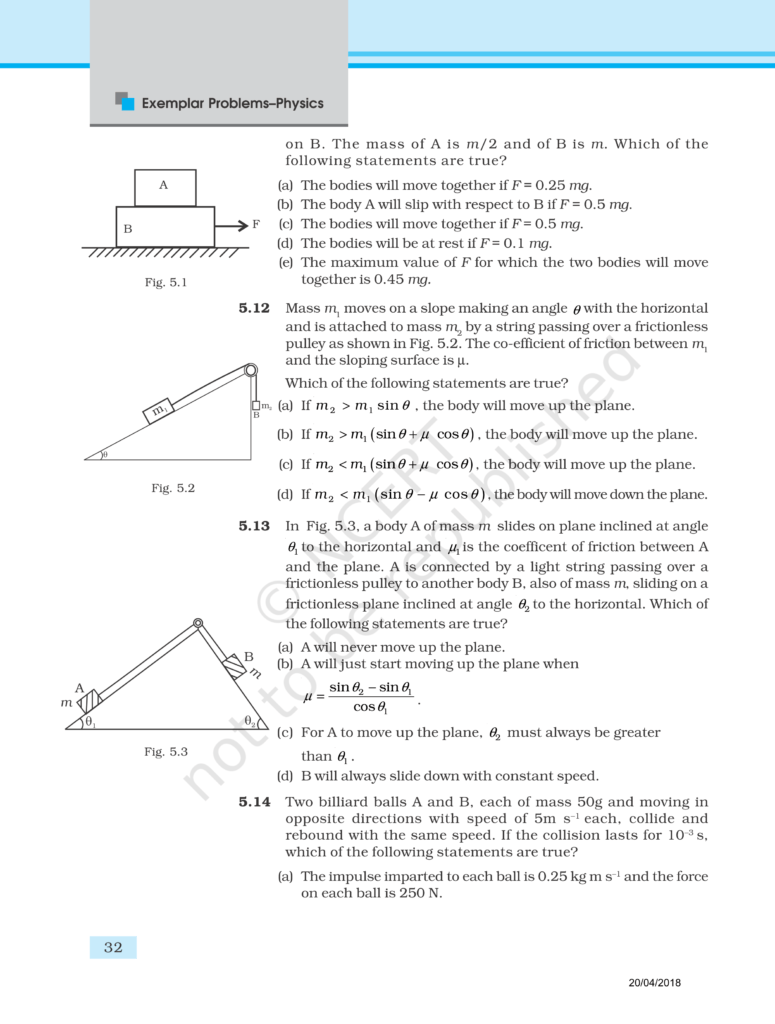NCERT Exemplar Class 11 Physics Chapter 5 Image 4