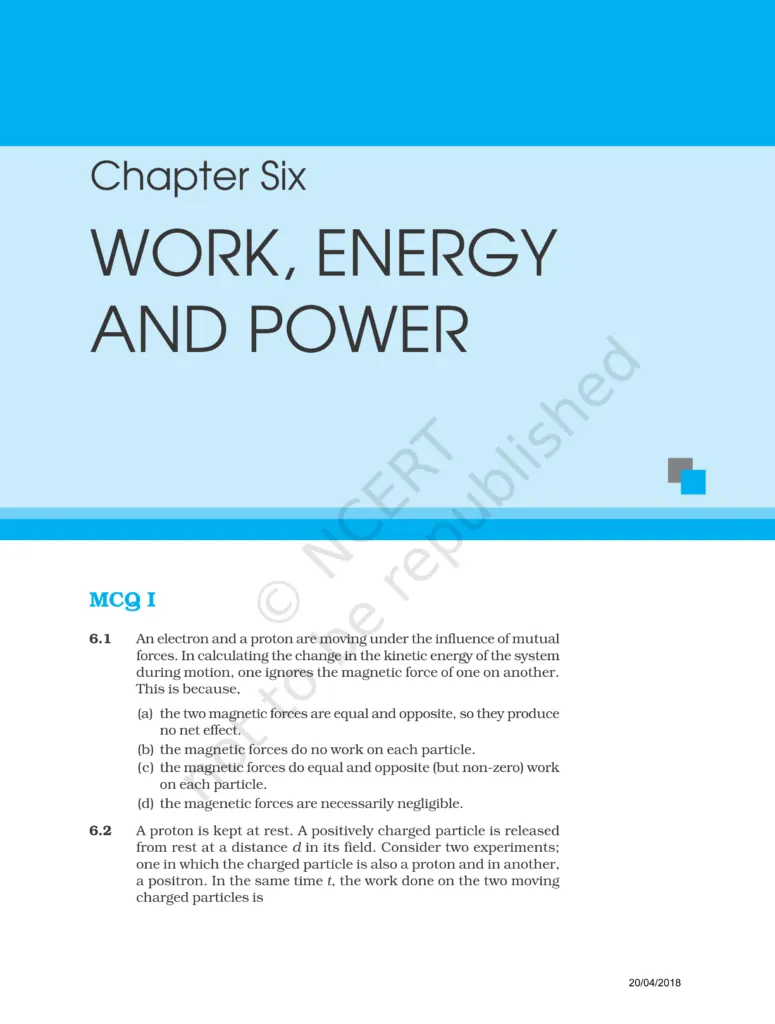 NCERT Exemplar Class 11 Physics Chapter 6 Image 1