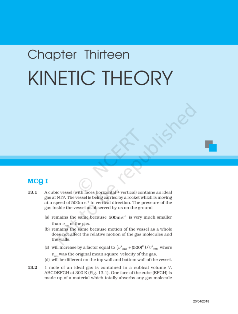 NCERT Exemplar Class 11 Physics Chapter 13 Image 1