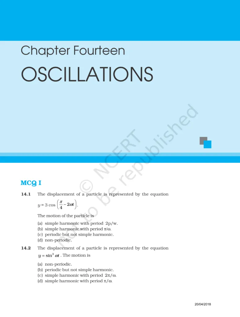 NCERT Exemplar Class 11 Physics Chapter 14 Image 1