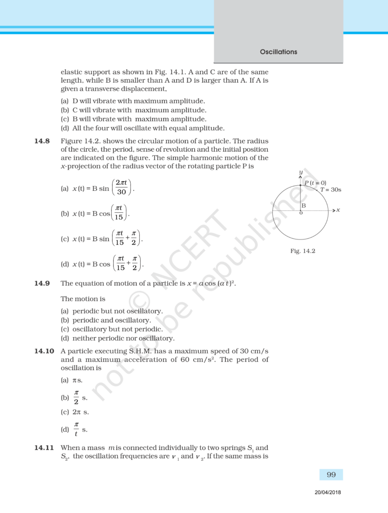 NCERT Exemplar Class 11 Physics Chapter 14 Image 3