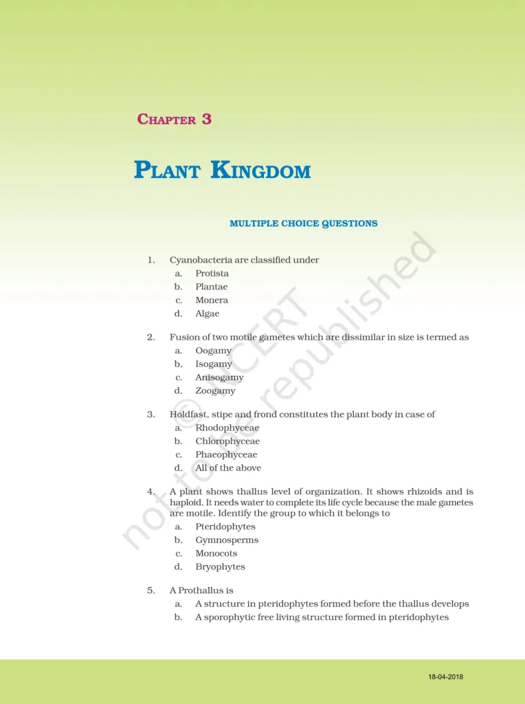 NCERT Exemplar Class 11 Biology Chapter 3 Image 1