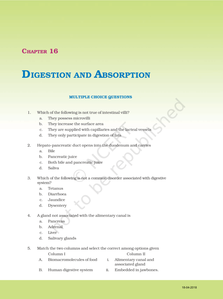 NCERT Exemplar Class 11 Biology Chapter 16 Image 1