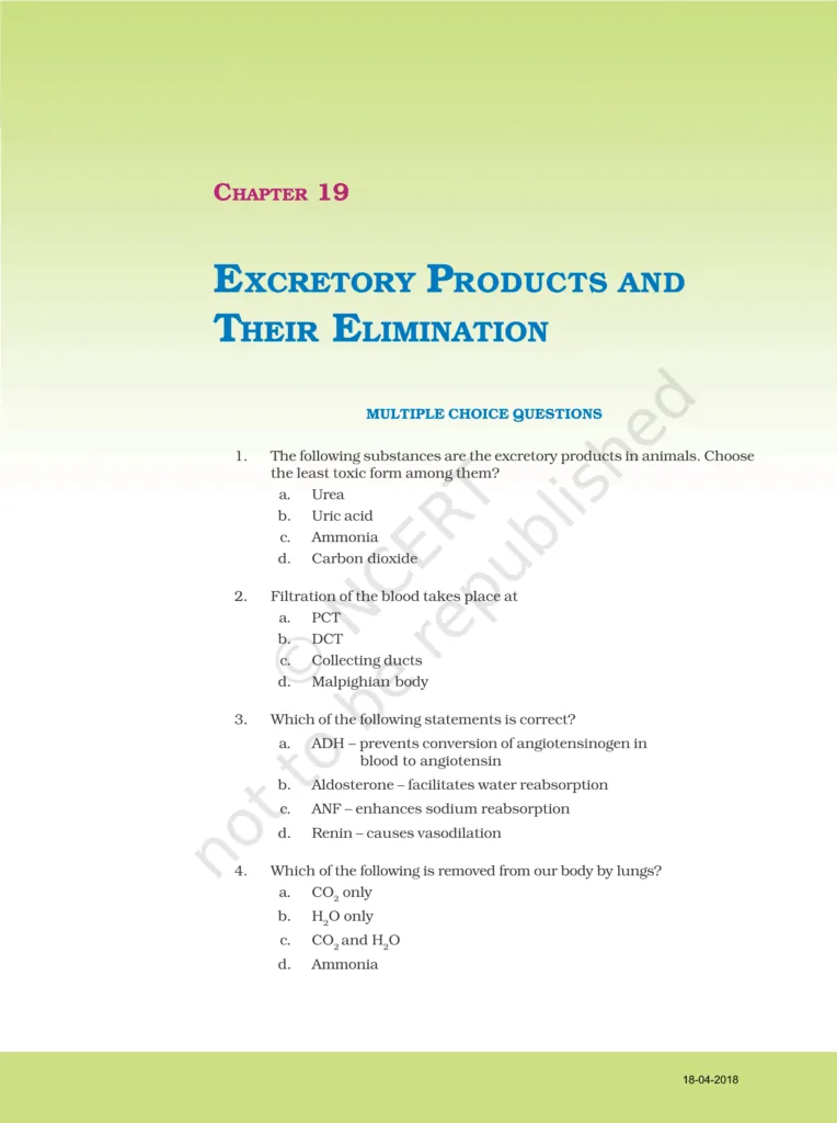 NCERT Exemplar Class 11 Biology Chapter 19 Image 1