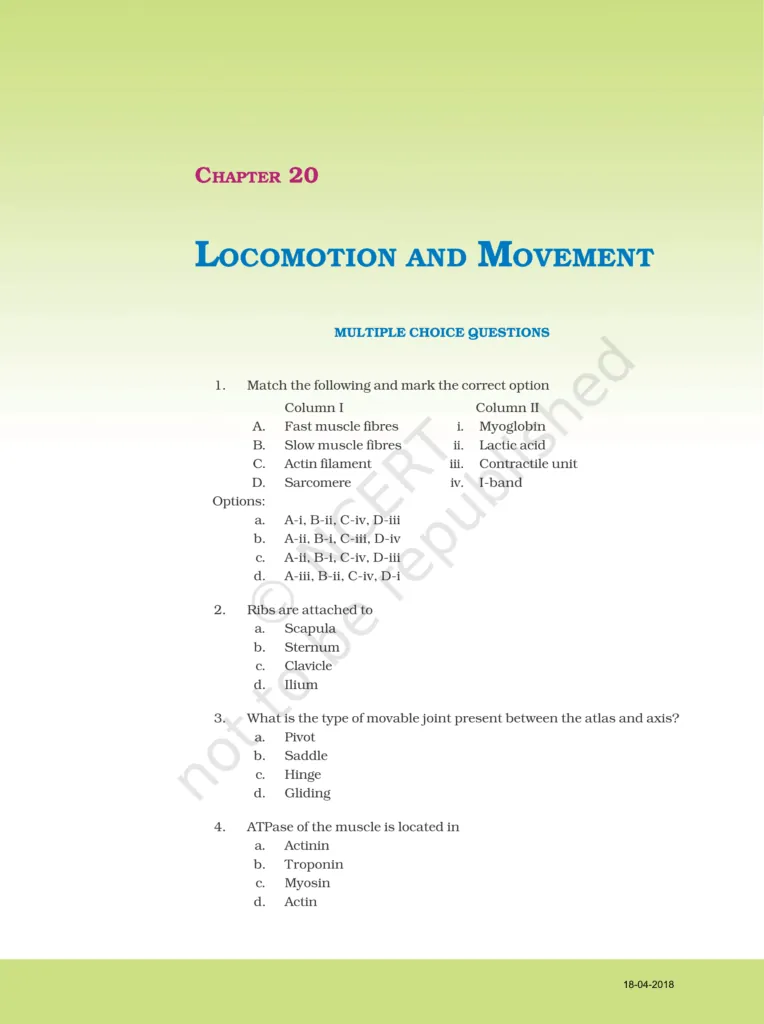 NCERT Exemplar Class 11 Biology Chapter 20 Image 1
