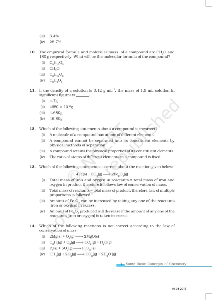 NCERT Exemplar Class 11 Chemistry Chapter 1 Image 3
