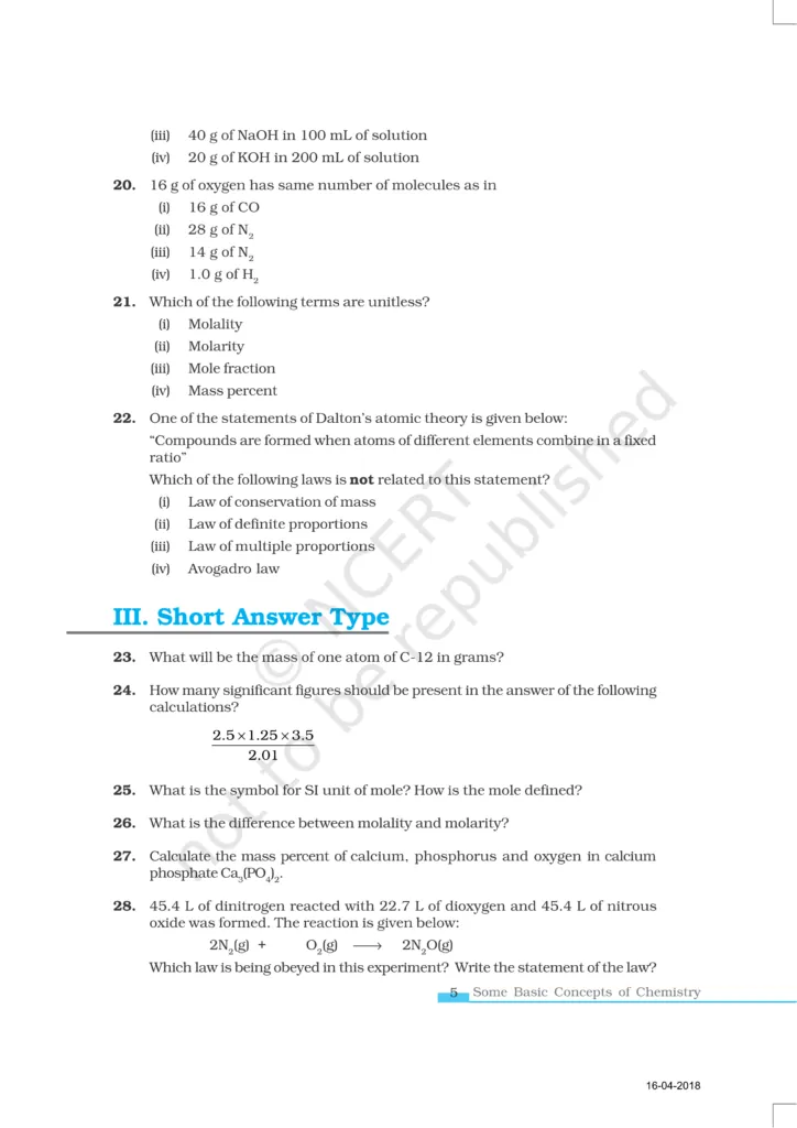 NCERT Exemplar Class 11 Chemistry Chapter 1 Image 5