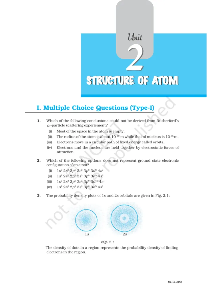 NCERT Exemplar Class 11 Chemistry Chapter 2 Image 1
