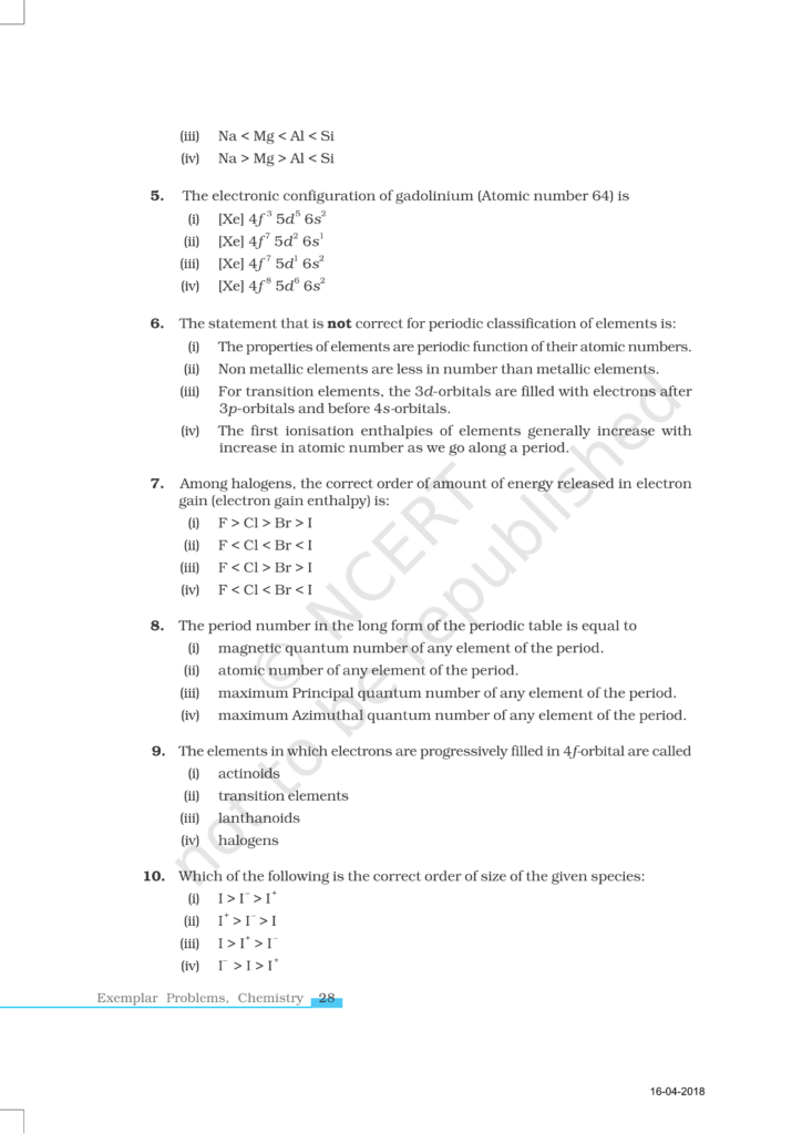 NCERT Exemplar Class 11 Chemistry Chapter 3 Image 2