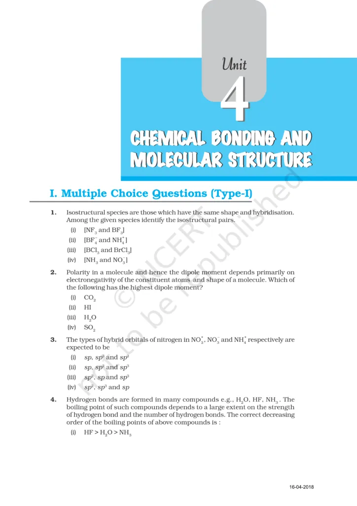NCERT Exemplar Class 11 Chemistry Chapter 4 Image 1