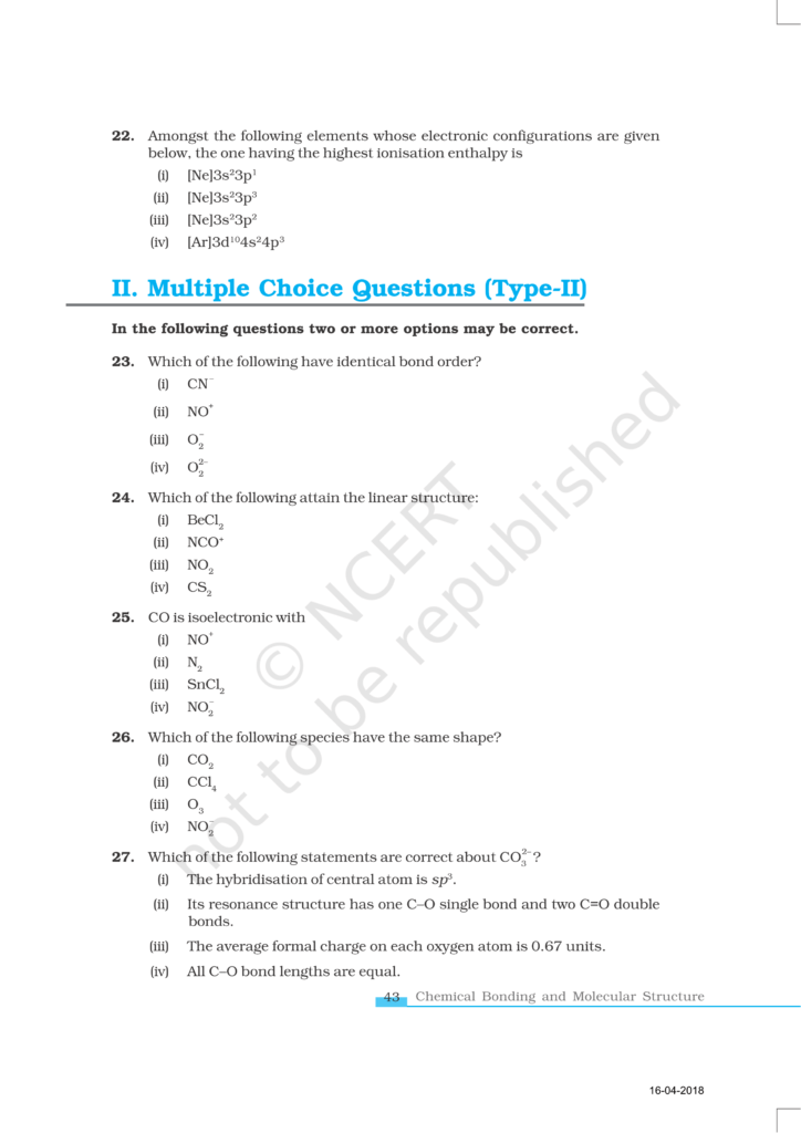 NCERT Exemplar Class 11 Chemistry Chapter 4 Image 5