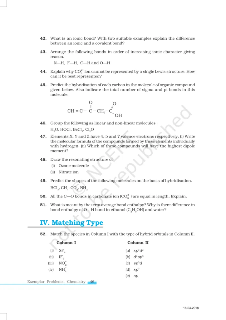 NCERT Exemplar Class 11 Chemistry Chapter 4 Image 8
