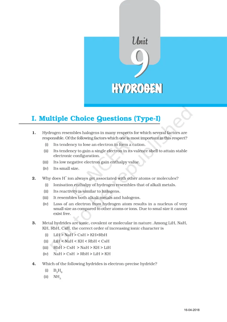 NCERT Exemplar Class 11 Chemistry Chapter 9 Image 1