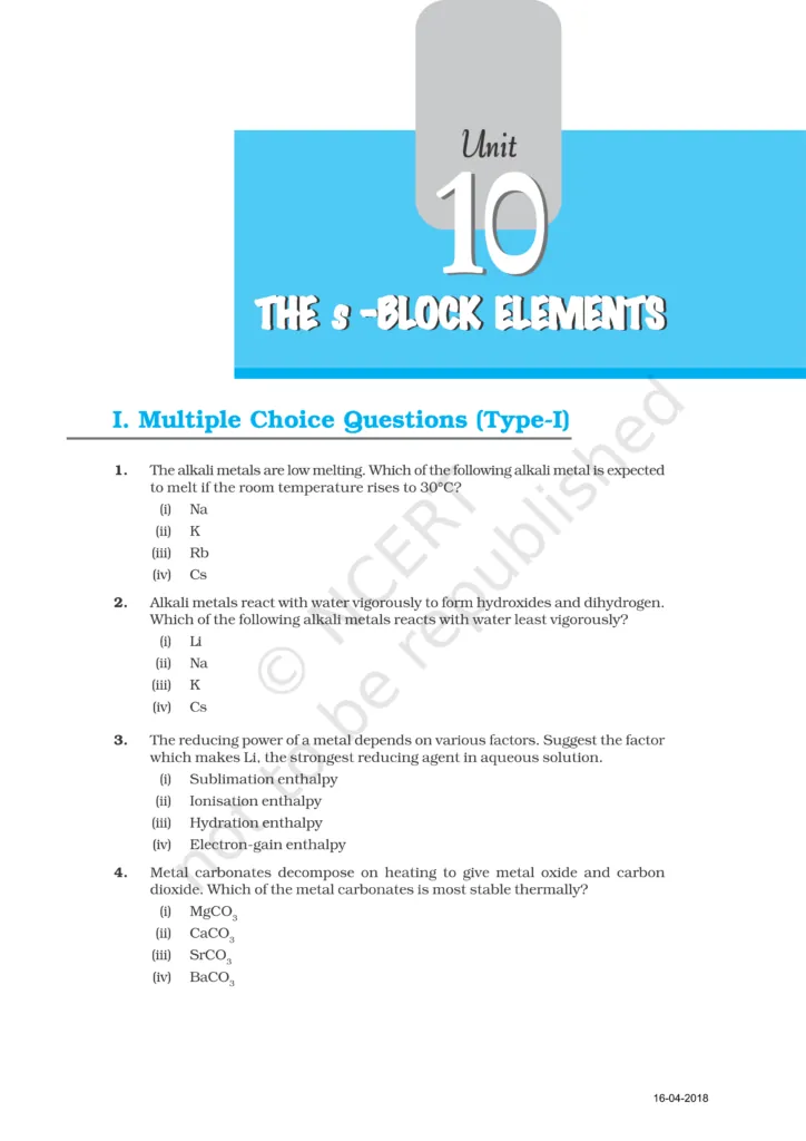 NCERT Exemplar Class 11 Chemistry Chapter 10 Image 1