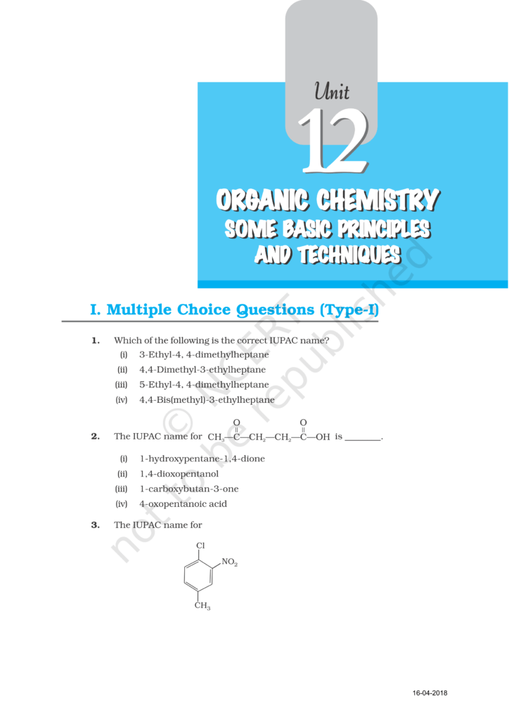 NCERT Exemplar Class 11 Chemistry Chapter 12 Image 1