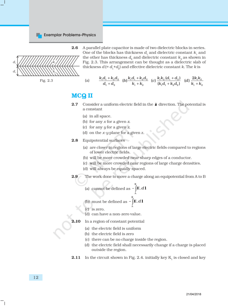 NCERT Exemplar Class 12 Physics Chapter 2 Image 3