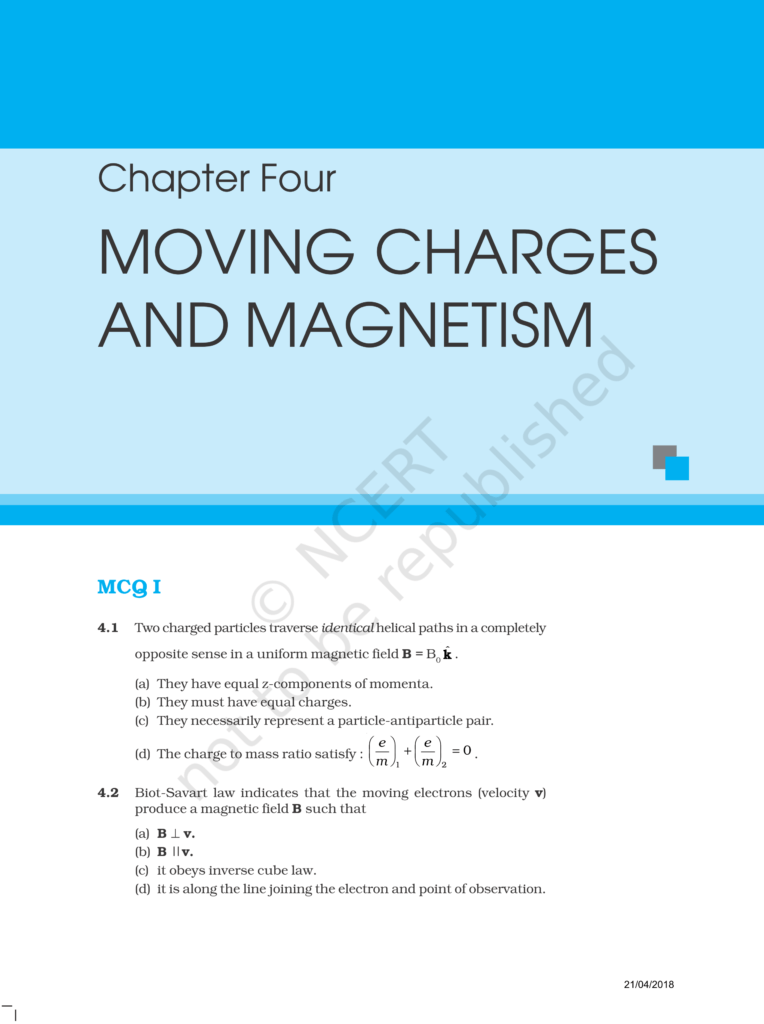 NCERT Exemplar Class 12 Physics Chapter 4 Image 1