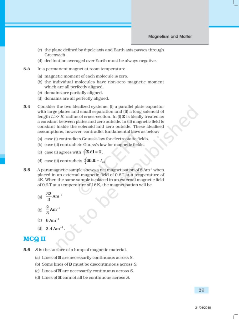 NCERT Exemplar Class 12 Physics Chapter 5 Image 2