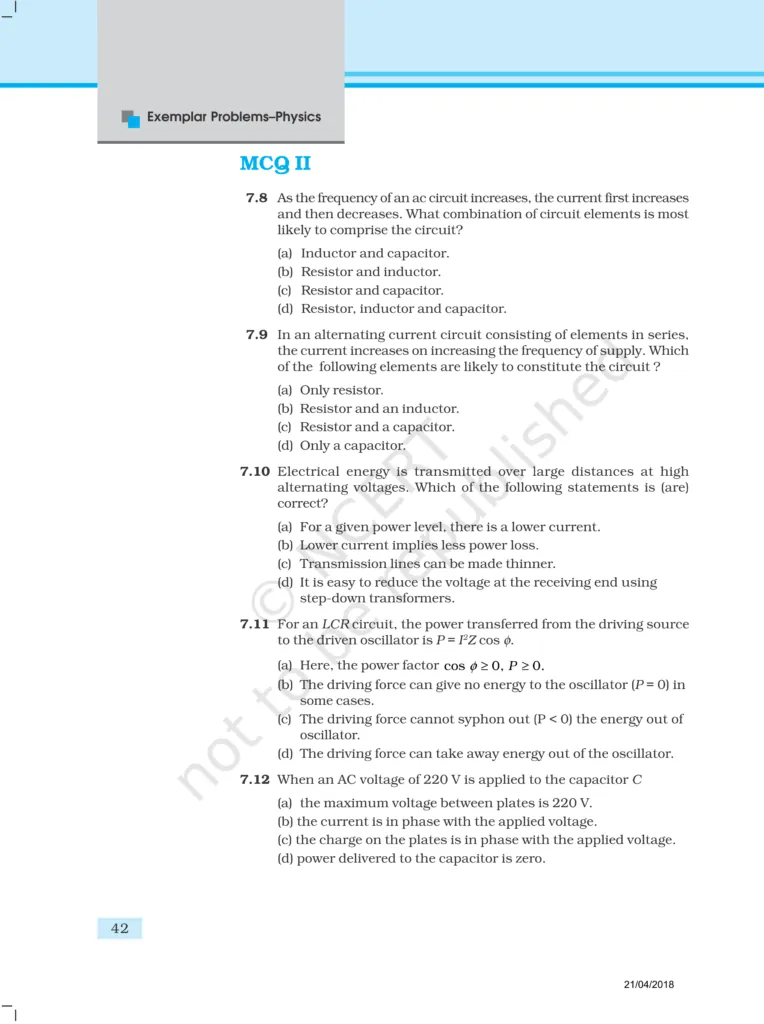 NCERT Exemplar Class 12 Physics Chapter 7 Image 3