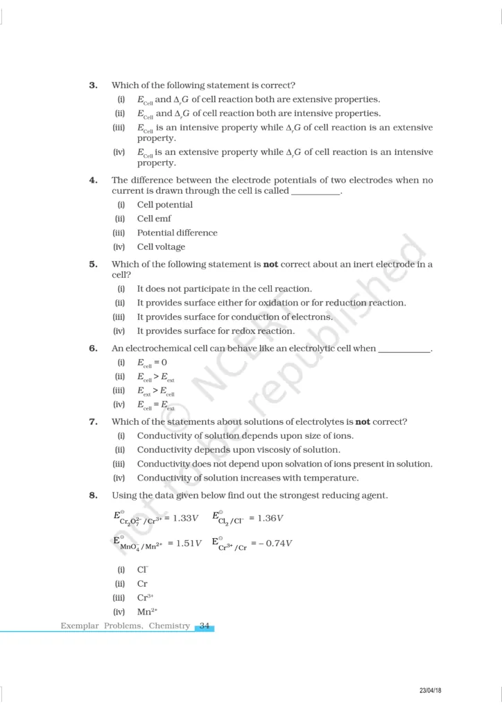 NCERT Exemplar Class 12 Chemistry Chapter 3 Image 2