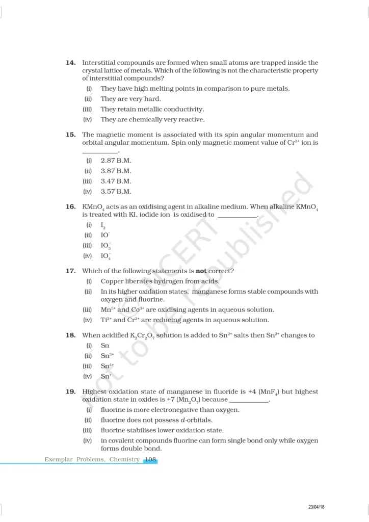 NCERT Exemplar Class 12 Chemistry Chapter 8 Image 4
