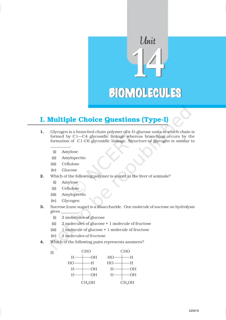 NCERT Exemplar Class 12 Chemistry Chapter 14 Image 1