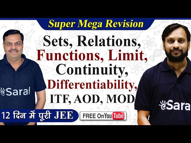 Differential Calculus | Sets, Relations & Functions | JEE Maths One shot - eSaral