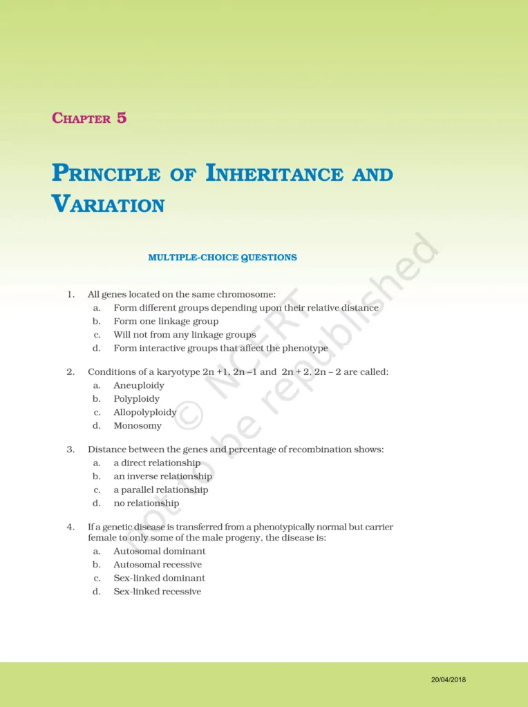 NCERT Exemplar Class 12 Biology Chapter 5 Image 1