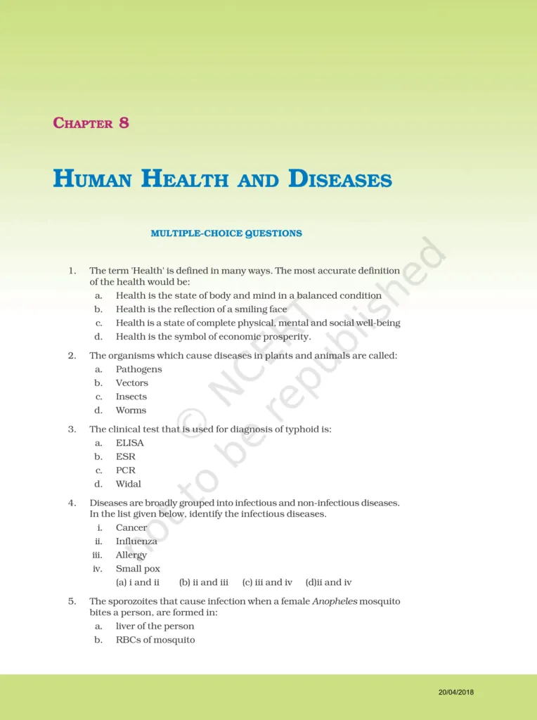 NCERT Exemplar Class 12 Biology Chapter 8 Image 1