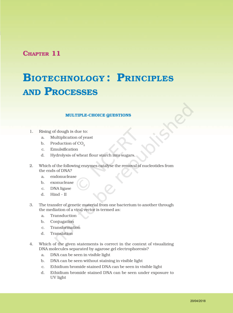 NCERT Exemplar Class 12 Biology Chapter 11 Image 1