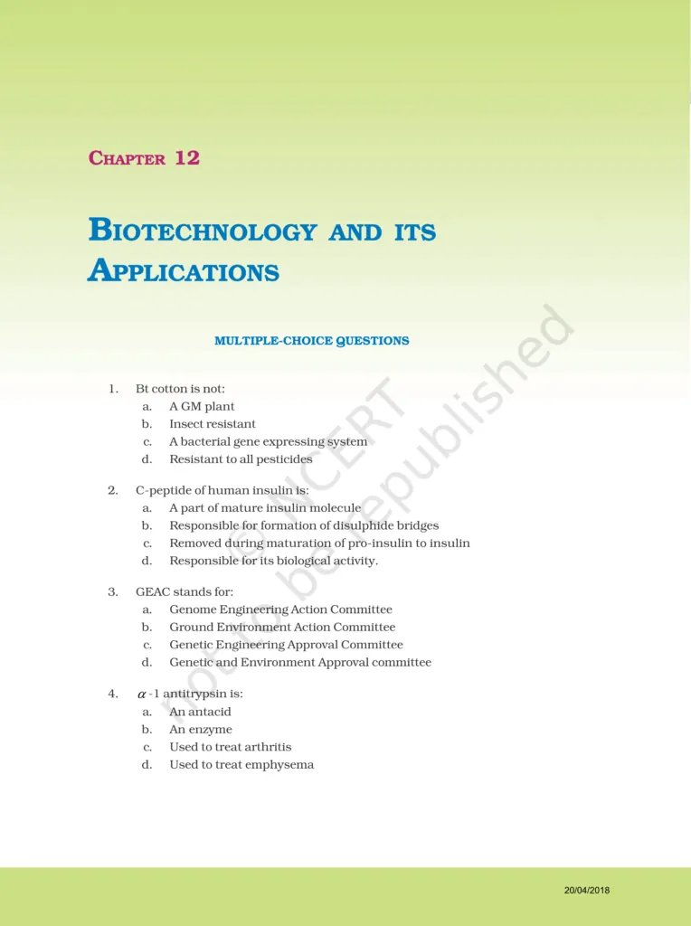NCERT Exemplar Class 12 Biology Chapter 12 Image 1