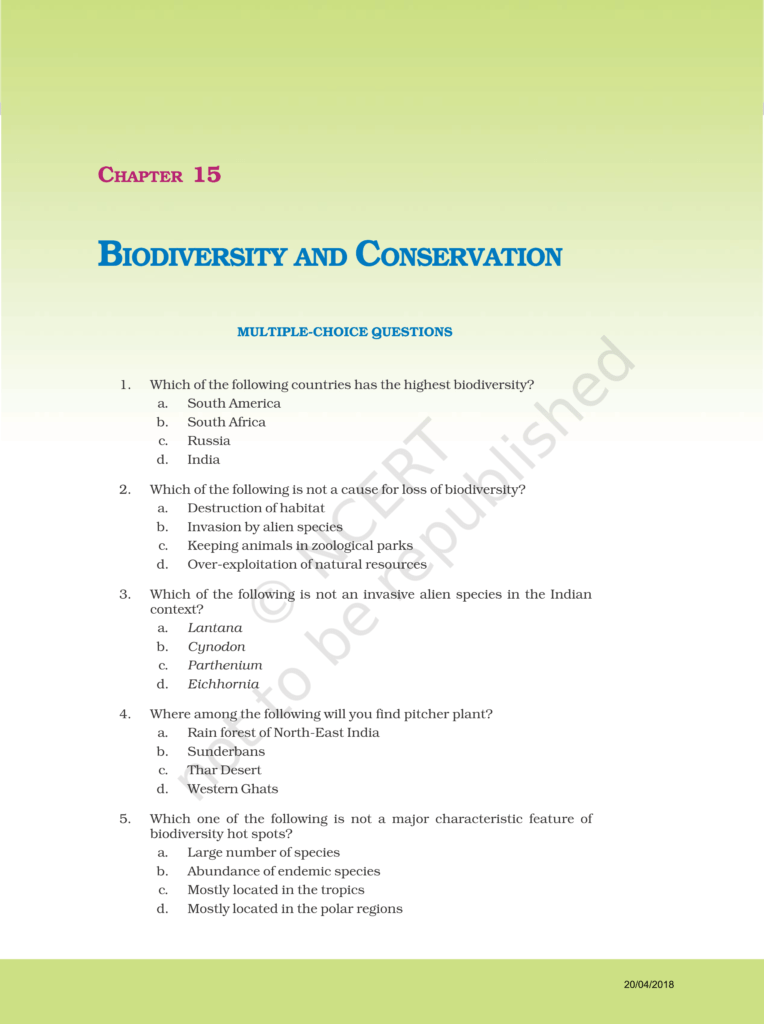 NCERT Exemplar Class 12 Biology Chapter 15 Image 1