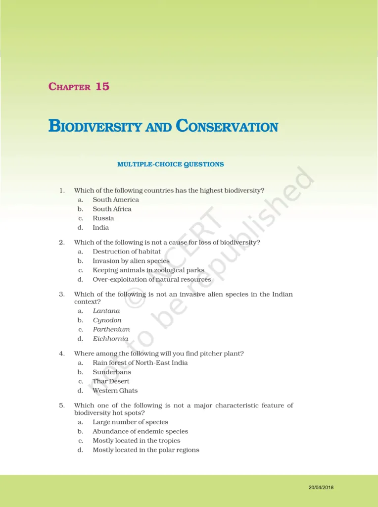 NCERT Exemplar Class 12 Biology Chapter 15 Image 1