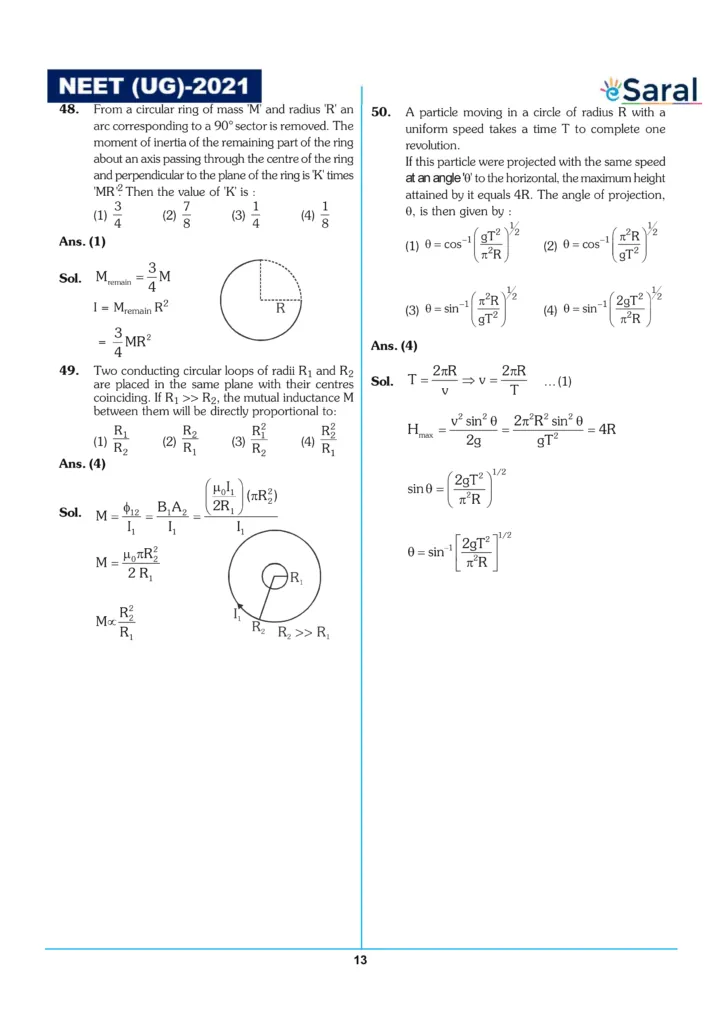 NEET 2021 Question Paper with Solutions in PDF Image 14