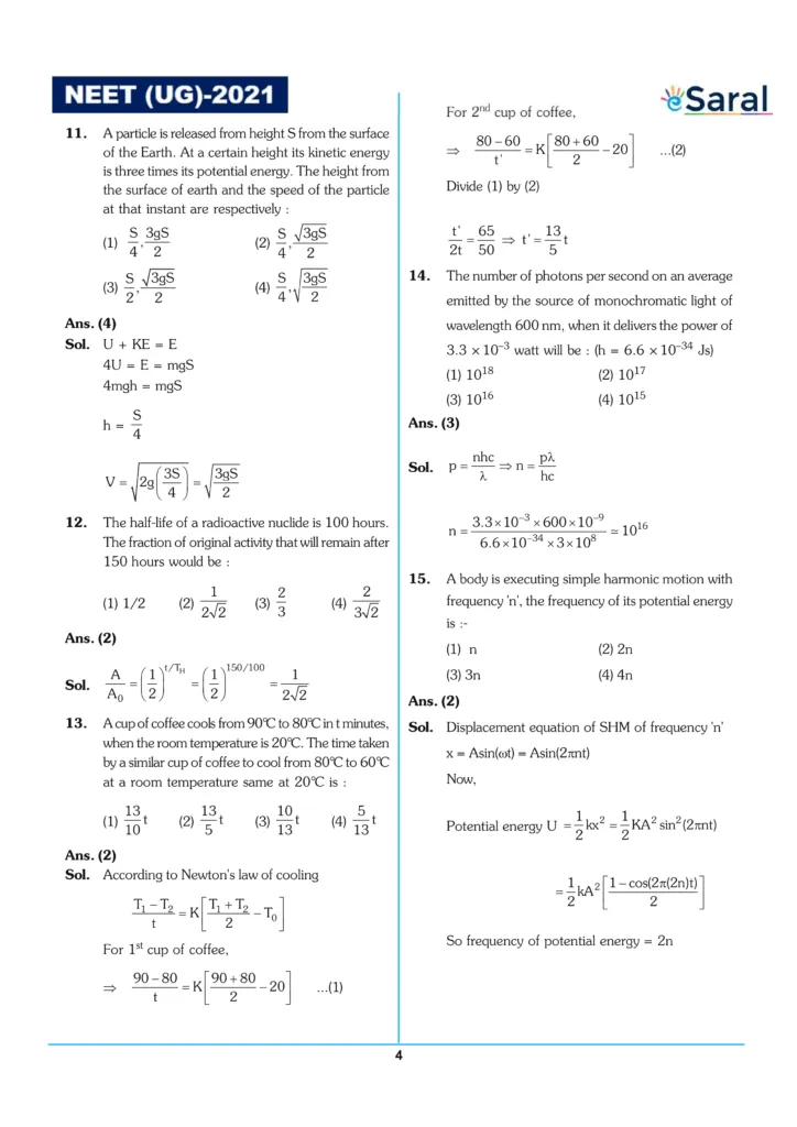 NEET 2021 Question Paper with Solutions in PDF Image 5