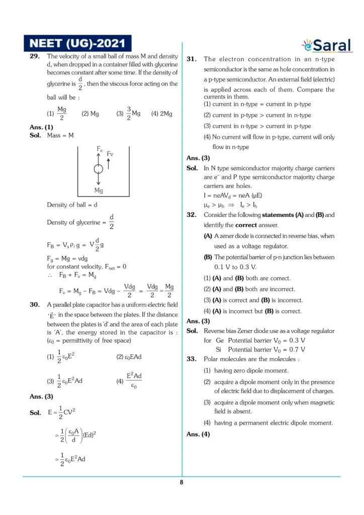 NEET 2021 Question Paper with Solutions in PDF Image 9