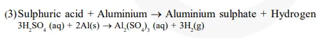 (3) Dilute sulphuric acid reacts with aluminium powder.