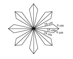 A floral design on a floor is made up of 16 tiles which are triangular