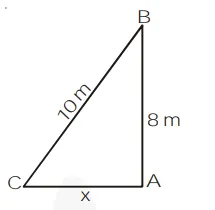 A ladder 10 m long reaches a window 8 m above the ground