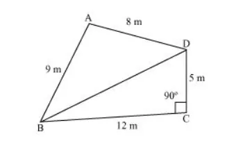 A park, in the shape of a quadrilateral ABCD,