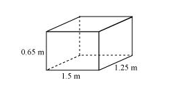 A plastic box 1.5 m long, 1.25 m wide and 65 cm deep, is to be made. 
